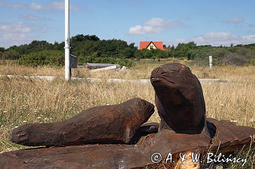 Ławka z fokami, Wyspa Livo, Limfjord, Jutlandia, Dania