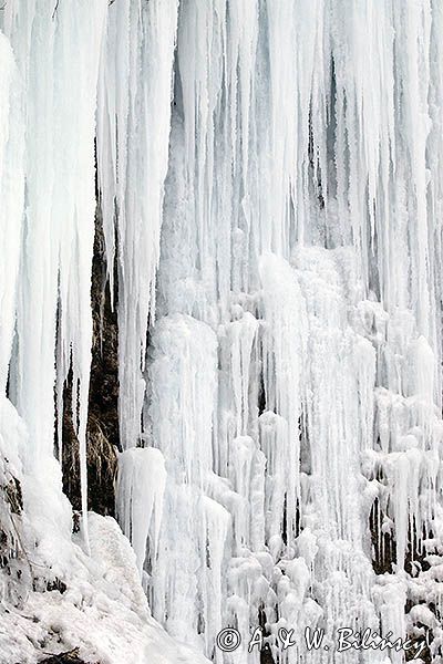 Lodospady nad Wisłokiem w Rudawce Rymanowskiej, Beskid Niski