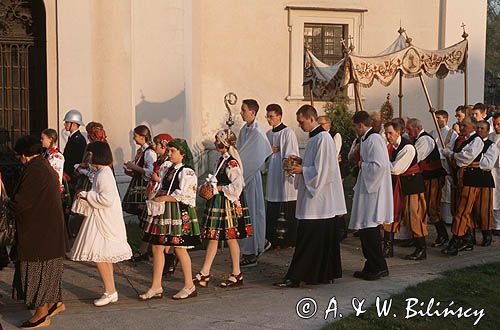 rezurekcja w Łowiczu, Niedziela Wielkanocna, niesienie Monstrancji