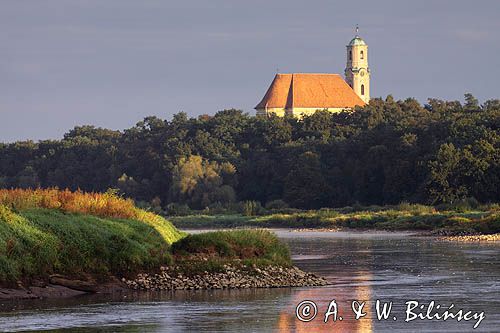 Lubiąż, Kościół św. Walentego z XVIII w., barokowy, rzeka Odra