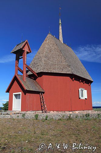 kaplica z 1770 r na wyspie Maloren, Szwecja, Zatoka Botnicka