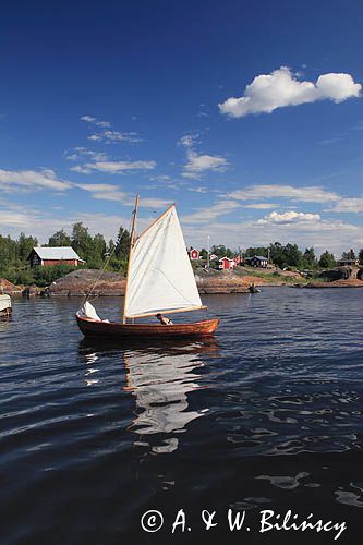 żaglówka, port na wyspie Masskar, Finlandia, Zatoka Botnicka
