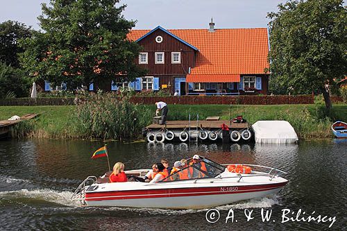 rzeka Minija dopływ rzeki Niemen, wieś Minge, Park Regionalny Delty Niemna, Litwa Minge village, Minija river, Nemunas Delta, Lithuania