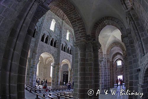 Klasztor Mont St. Michel, Normandia / Bretania, Francja, wnętrze Katedry