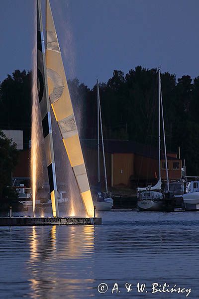 Fontanna w Motala, Jezioro Wattern, Szwecja