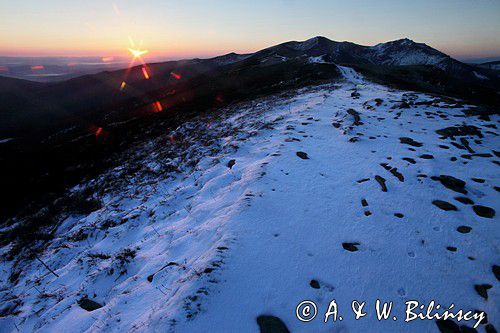 o świcie, Bukowe Berdo, Bieszczady