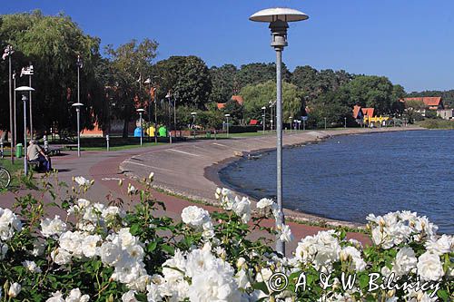promenada nad Zalewem w Nidzie na Mierzei Kurońskiej, Zalew Kuroński, Neringa, Litwa Nida village, Curonian Spit, Curonian Lagoon, Neringa, Lithuania