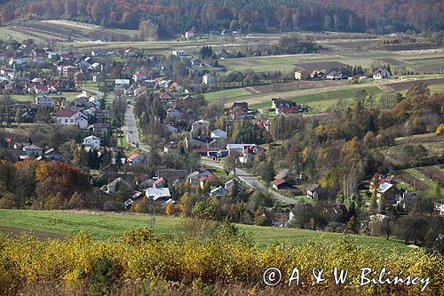 wieś Niebocko, panorama, gmina Dydnia powiat Brzozów, Pogórze Dynowskie