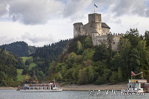 Zalew Czorsztyński, Zamek Dunajec w Niedzicy, Pieniny, przystań Białej Floty