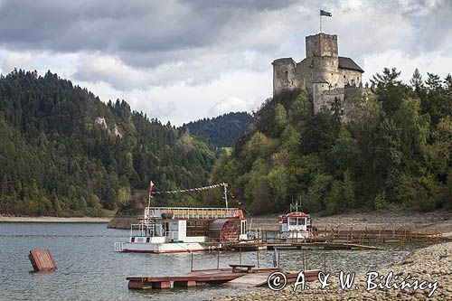 Zalew Czorsztyński, Zamek Dunajec w Niedzicy, Pieniny, przystań Białej Floty