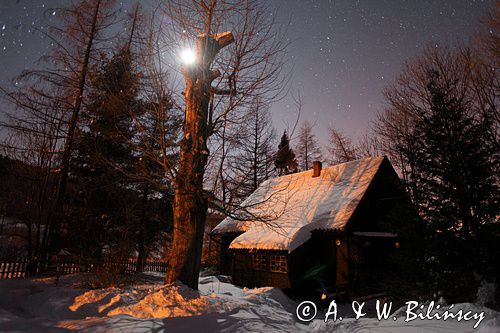 nocne, gwiaździste niebo, Bieszczady