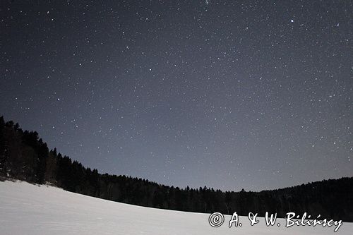 nocne, gwiaździste niebo, Bieszczady