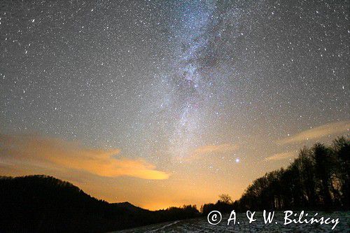 mleczna droga, gwiezdne niebo,Bieszczady