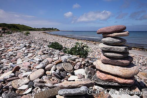 Odden, kamienista plaża, Zelandia, Kattegat, Dania