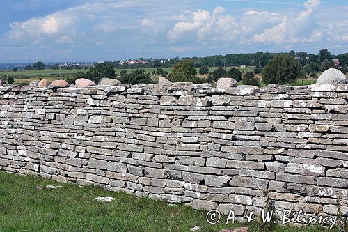 mur Karola X Gustawa na południu wyspy, wyspa Oland, Szwecja