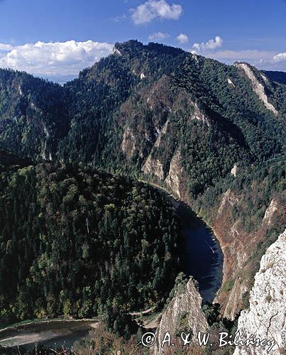 Pieniny, widok na przełom Dunajca z Sokolicy