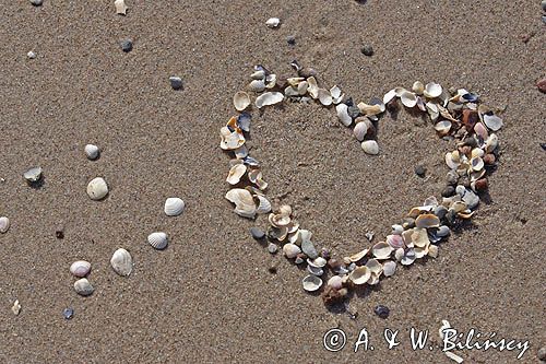 serce na piasku, plaża, wakacyjna miłość