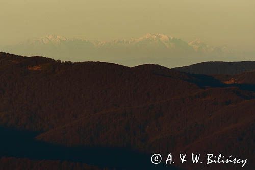 Tatry, widok z Połoniny Wetlińskiej, Bieszczady, poranek 26.10.2014