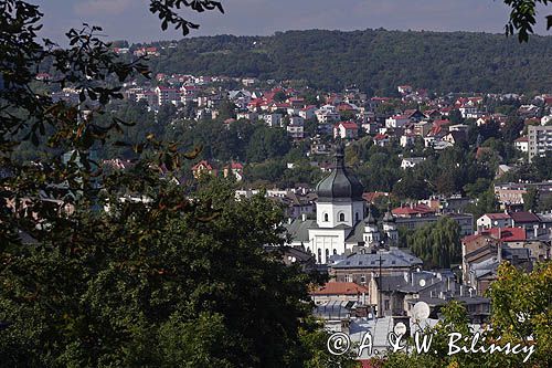 Przemyśl, Zasanie, panorama spod zamku, Cerkiew Bazylianów na Zasaniu