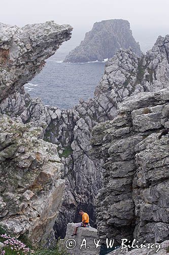 Pointe Pen Hir, Przylądek Pen Hir, Bretania, Francja, wspinacz skałkowy