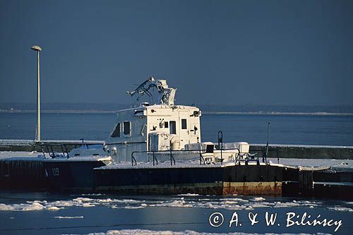 Puck port rybacki zimą
