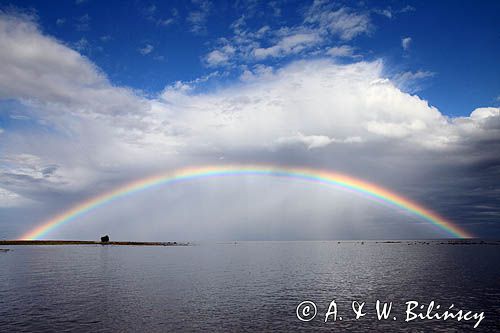 tęcza, wyspa Rodkallen, Archipelag Lulea, Szwecja, Zatoka Botnicka