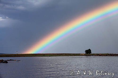 tęcza, wyspa Rodkallen, Archipelag Lulea, Szwecja, Zatoka Botnicka