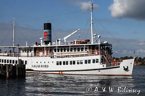 Statek turystyczny Sagafjord w Roskilde, Roskilde Fjord, Zelandia, Dania