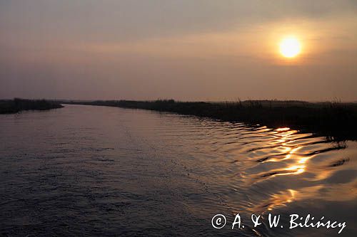 rzeka Noteć o wschodzie słońca