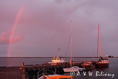 tęcza, port Orissaare, wyspa Sarema, Saaremaa, Estonia rainbow, Orissaare harbour, Saaremaa Island, Estonia