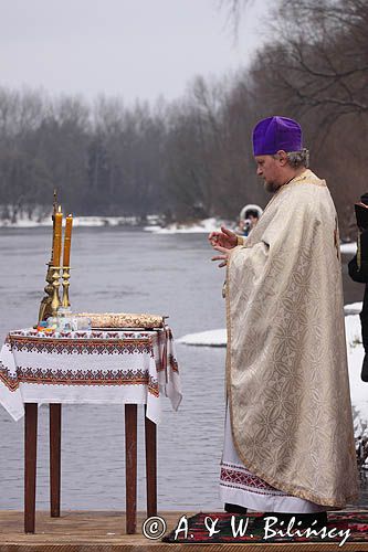 Sanok, prawosławne święto Jordanu, święcenie wody nad Sanem