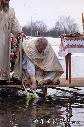 Sanok, prawosławne święto Jordanu, święcenie wody nad Sanem