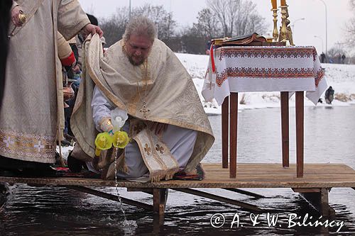 Sanok, prawosławne święto Jordanu, święcenie wody nad Sanem