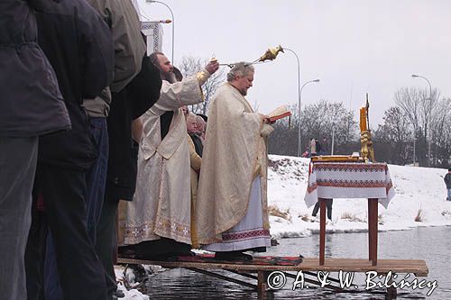 Sanok, prawosławne święto Jordanu, święcenie wody nad Sanem