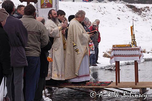 Sanok, prawosławne święto Jordanu, święcenie wody nad Sanem