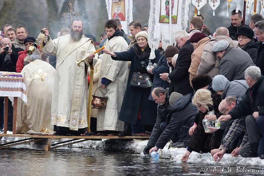 Sanok, prawosławne święto Jordanu, święcenie wody nad Sanem