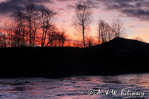 rzeka San o świcie, Bieszczady