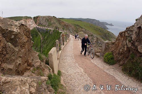 most la Coupee między wyspami Sark i Little Sark, Channel Islands, Anglia, Wyspy Normandzkie, Kanał La Manche