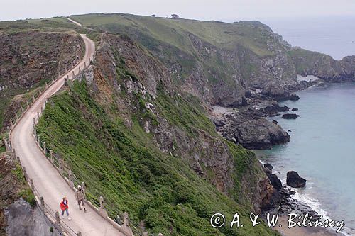 most la Coupee między wyspami Sark i Little Sark, Channel Islands, Anglia, Wyspy Normandzkie, Kanał La Manche