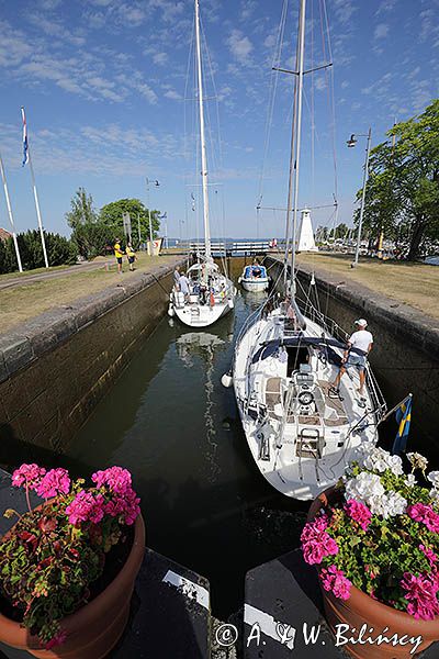 Śluza Sjotorp 1 i jezioro Vanern, Szwecja
