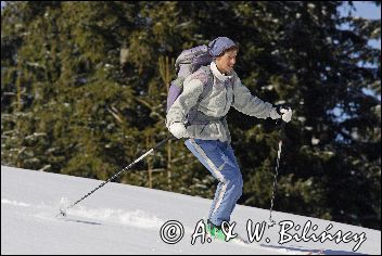 zima, skitouring w Tatrach, Tatrzański Park Narodowy Murań, widok z Murzasichla