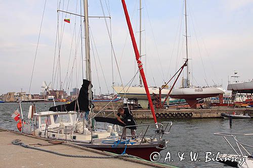 port w Smiltyne na Mierzei Kurońskiej, Neringa, Litwa Smiltyne harbour, Curonian Spit, Neringa, Lithuania