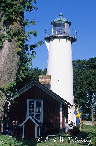 Latarnia morska w Smygehamn, latarnia Smygehur, Skania, Szwecja