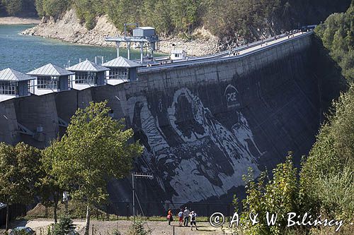 Mural, Zapora w Solinie, Zalew Soliński, Bieszczady