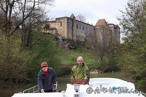 zamek koło Sorbet, rzeka Baise, Penichette, Gaskonia, Francja