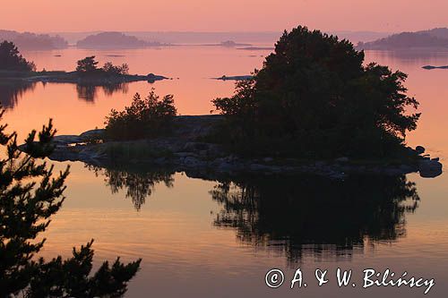 Zachód słońca, Stenskar, Archipelag Turku, Finlandia