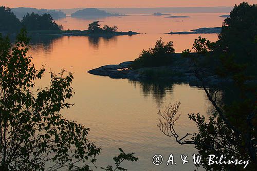 Zachód słońca, Stenskar, Archipelag Turku, Finlandia