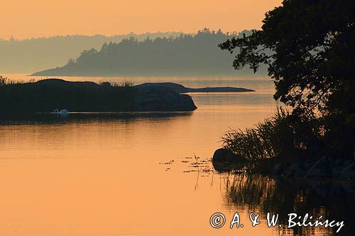 Zachód słońca, Stenskar, Archipelag Turku, Finlandia