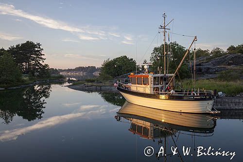 kuter, port na Stenskar, Archipelag Turku, Finlandia