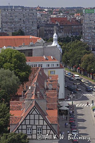 Szczecin, panorama z zamku Książąt Pomorskich, z Wieży Zegarowej,